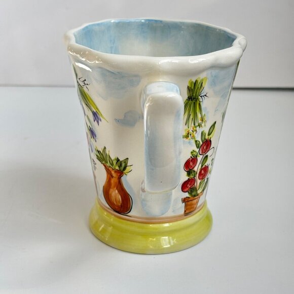 Ma Maison Ceramic Mug Set 4 Floral Butterfly Hand Painted by Tabletops Unlimited - Picture 5 of 15